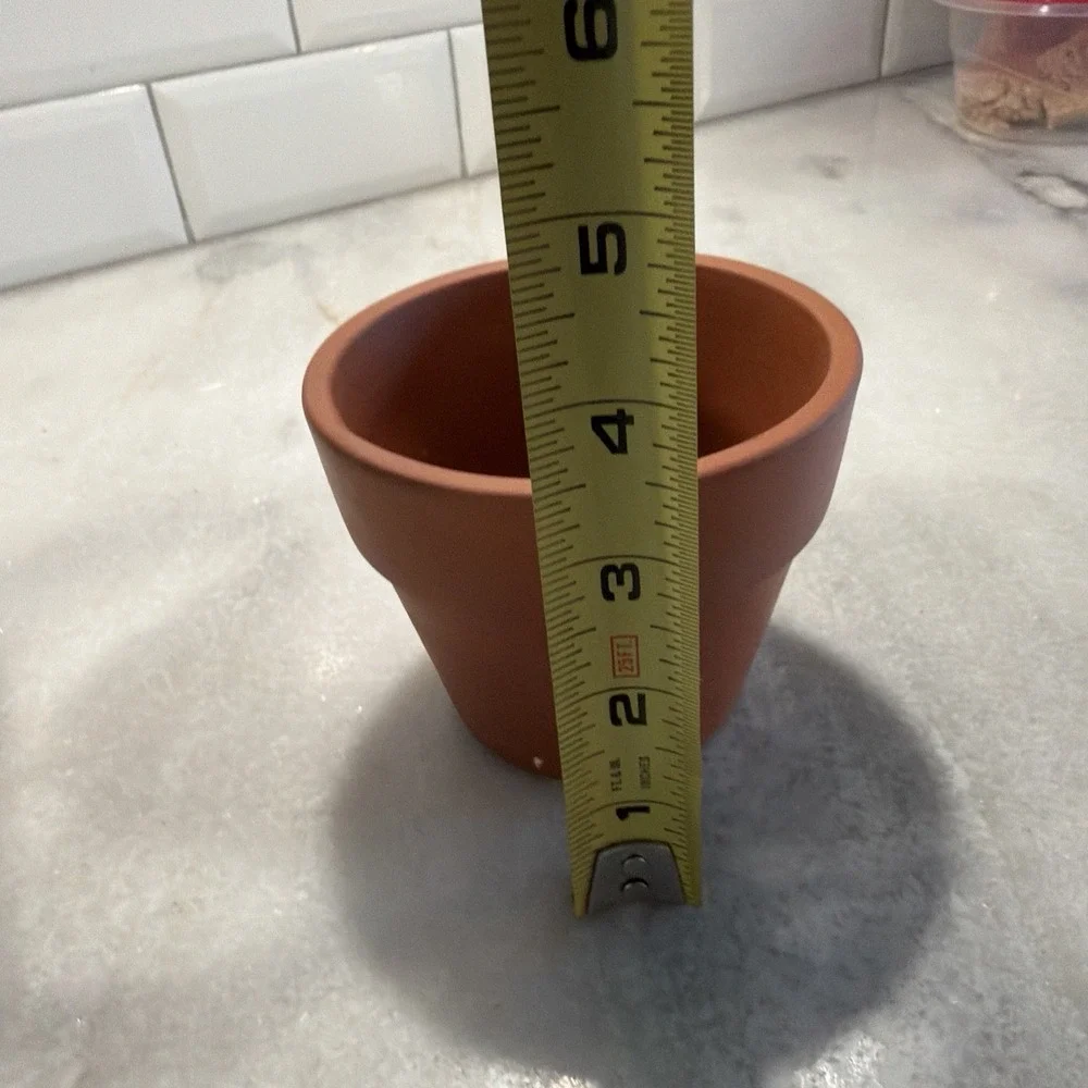 Vintage Wrought Iron Planter With Terra Cotta Pots
